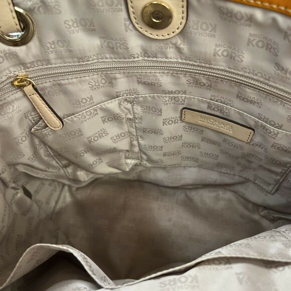 Michael Kors Mustard Yellow Saffiano Leather Tote Shoulder Bag - Picture 8 of 10